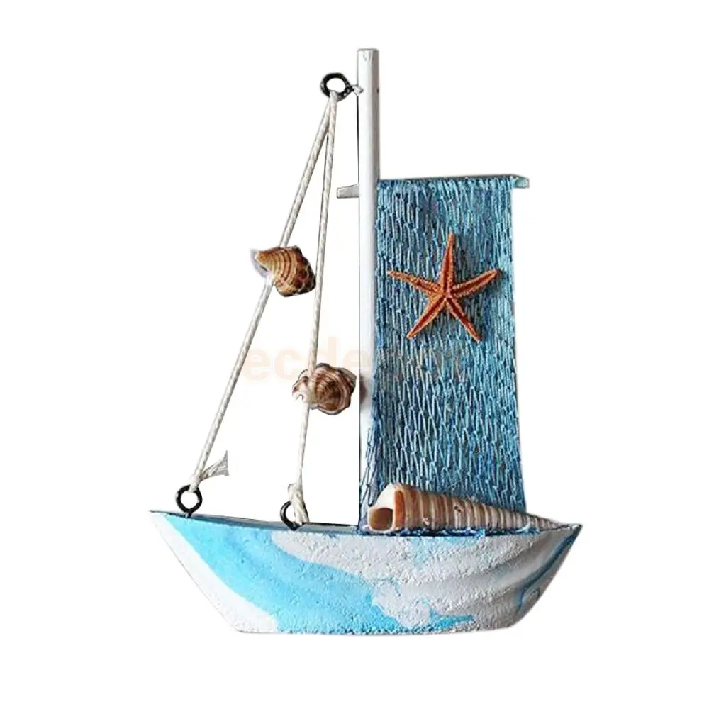 Handcrafted Wooden Nautical Sailing Boat Ornament Home Desktop Decor Christmas Gift