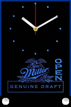 

tnc0012 Miller Draft Beer OPEN Bar Table Desk 3D LED Clock