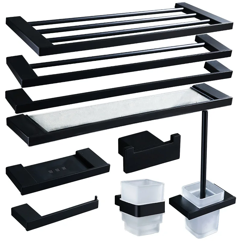 304 stainless steel square towel rack ,bathroom double towel bar