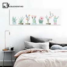 Çiçek Kaktüs Dekorasyon Bitki Duvar Sanat Tuval Poster ve Baskı Manzara Boyama Uzun Duvar Oturma Odası Ev Dekor için Resim