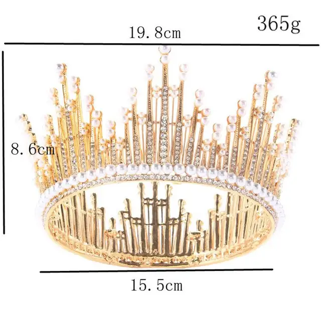 Us 26 13 22 Off Luxury Rhinestone Round Wedding Queen King Crown For Bridal Tiaras And Crowns Bride Prom Diadem Wedding Hair Jewelry Accessories In - 