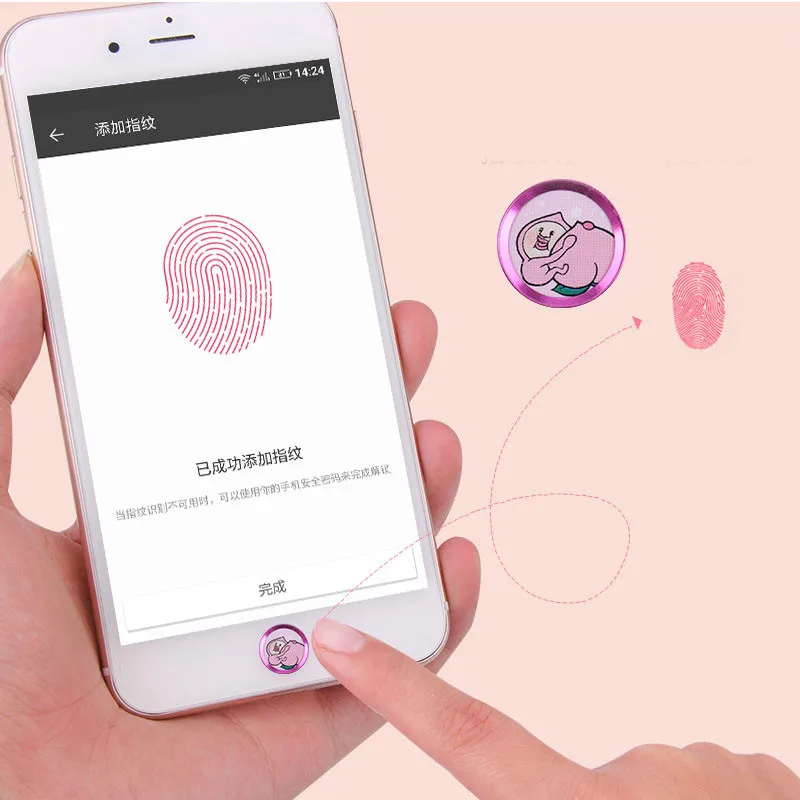 Мультяшная алюминиевая сенсорная ID Главная Кнопка Наклейка для iPhone 7/6 S/6,7/6 S/6 Plus, SE/5S с функцией идентификации отпечатков пальцев