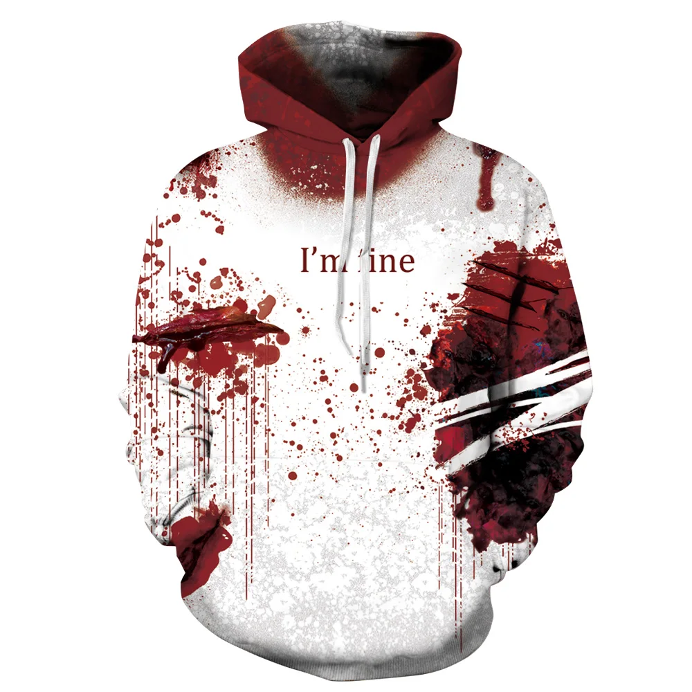 PLstar Cosmos I'm Fine Horror Wound 3d Hoodies Men Women Plus Size Cosplay Sweatshirts Punk Streetwear With Cap Masculino PLstar Cosmos I'm Fine Horror Wound 3d Hoodies Men Women Plus Size Cosplay Sweatshirts Punk Streetwear With Cap Masculino