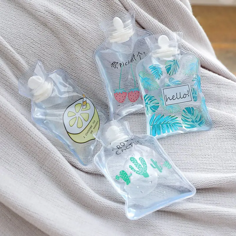 

Cartoon Hand Warm Water Bottle Cute Mini Transparent Hot Water Bottles Small Portable Hand Warmer Water Injection Storage Bag
