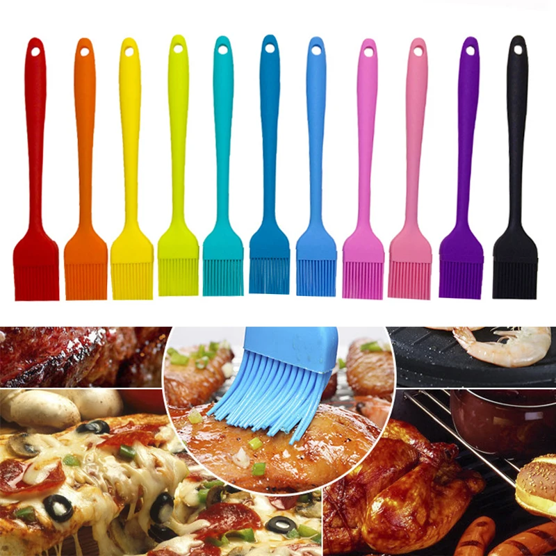 

2pcs /3pcs Multi Color Kitchen Basting Pastry Brush For Cake Bread Butter Baking Tools Silicone BBQ Oil Brushes Safety BBQ Tools