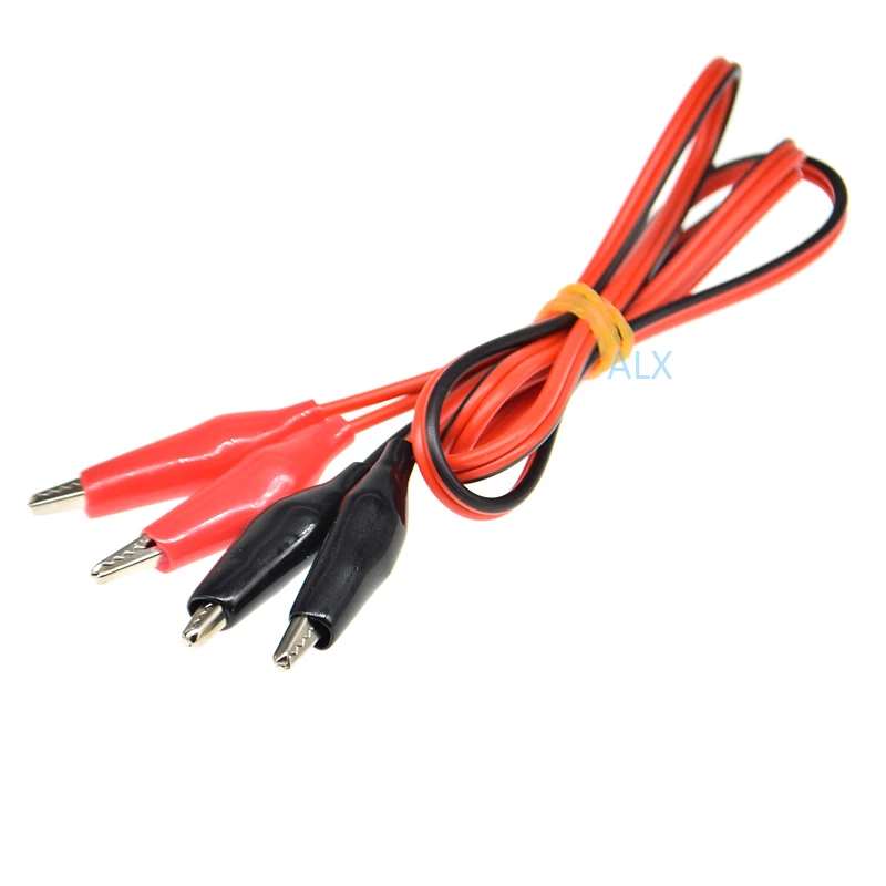 1PCS 1METER Double-ended RED and black Alligator clips cable jumper wire Test Leads crocodile clips wire