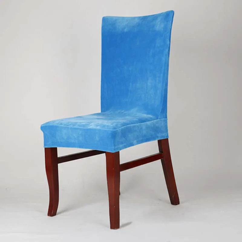 Varmhus мягкий Лисий ворс ткань стрейч обеденный стул Обложка для ресторана свадьбы банкетный чехол на отельные стулья - Цвет: Blue