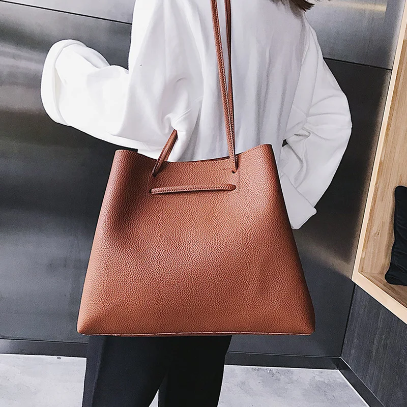 

Bag 2018 Autumn&Winter New Ladies Big Bag The Simple Wild Color Matching Large-capacity Handbag Shoulder Bag .can Print Logo