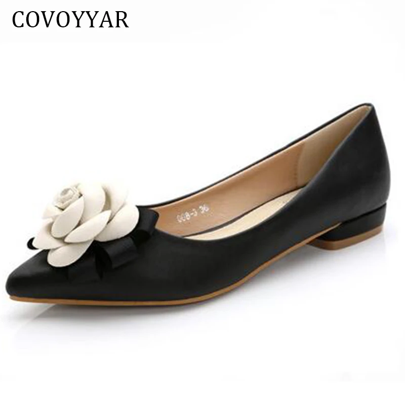 

2019 Spring Sweet Flower Women Shoes Pointed Toe Super Star Ladies Flats Shallow Mouth Casual Shoes Plus Size 34~40 WFS511