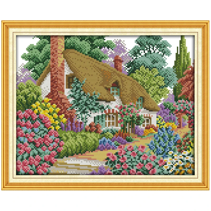 

Midsummer Hut Patterns Counted Cross Stitch 11CT 14CT Cross Stitch Set Wholesale Scenery Cross-stitch Kit Embroidery Needlework
