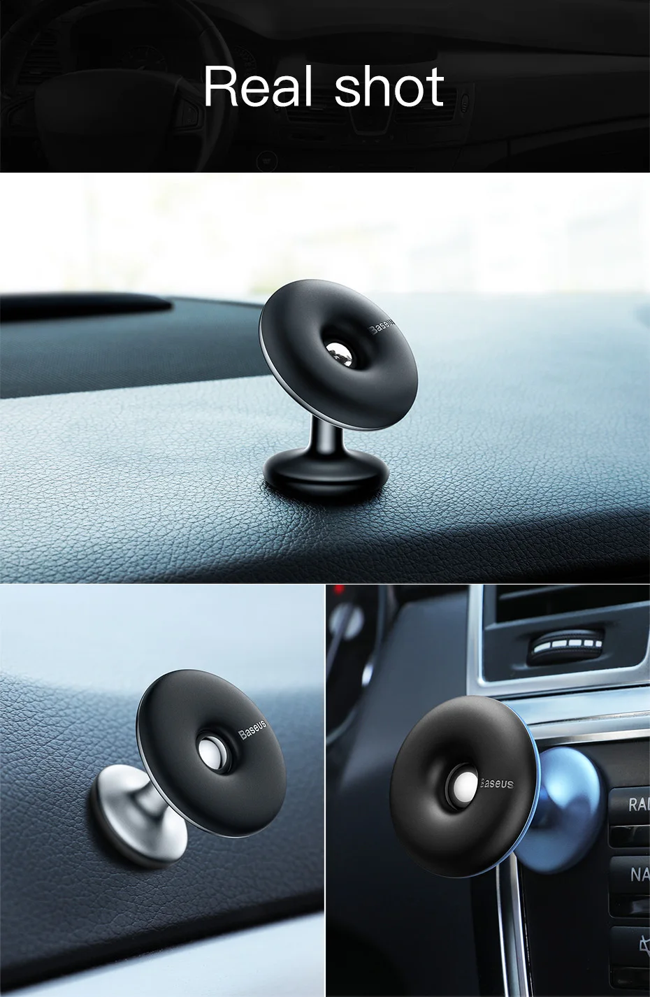 Автомобильный держатель Baseus для мобильного телефона на 360 градусов, автомобильный держатель для iPhone X 7 samsung, магнитный держатель для телефона