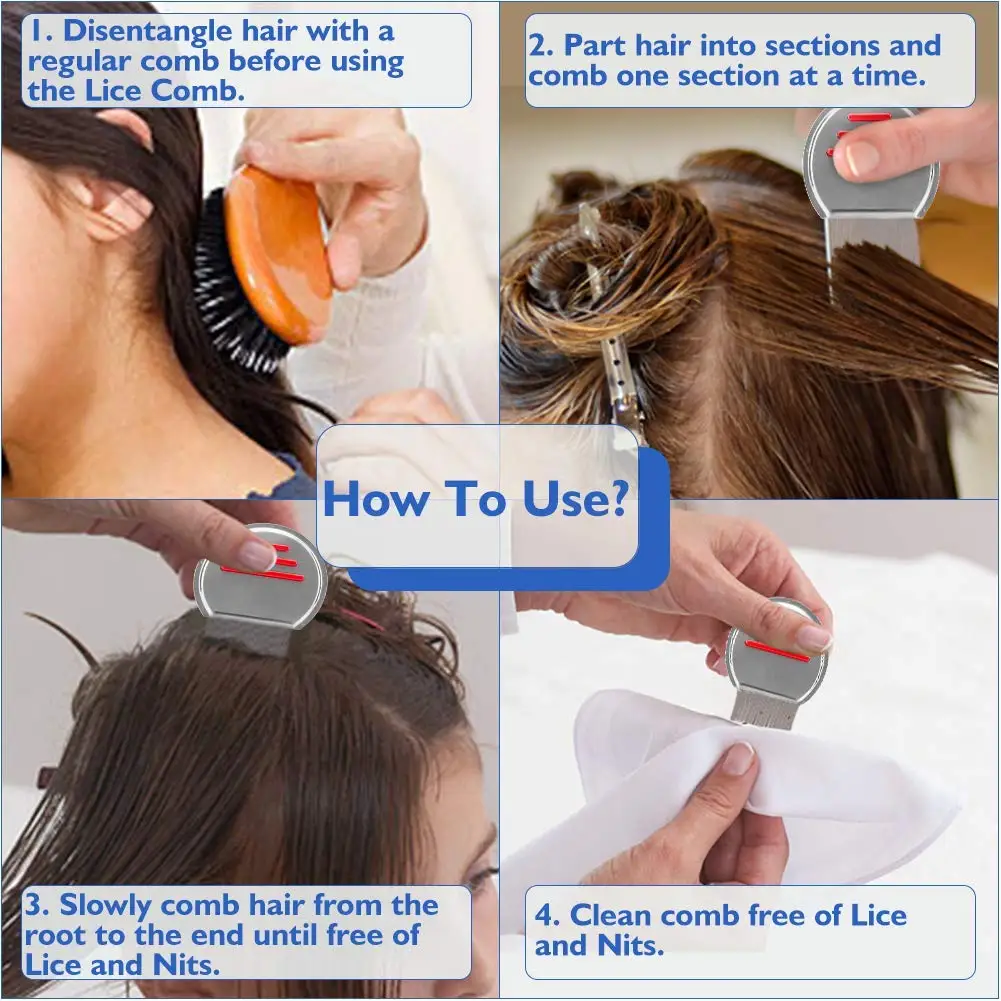 Lice Comb Treatment Louse Combs Nit Removal Removes Nits Stainless Steel Brush For Kid Adult Professional Terminator Long Teeth Lice Comb Treatment Louse Combs Nit Removal Removes Nits Stainless Steel Brush For Kid Adult Professional Terminator Long Teeth