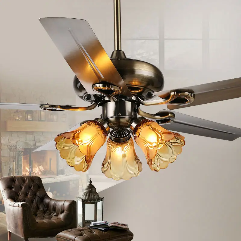 fashion ceiling fan lights retro style fan lamps bedroom ...
