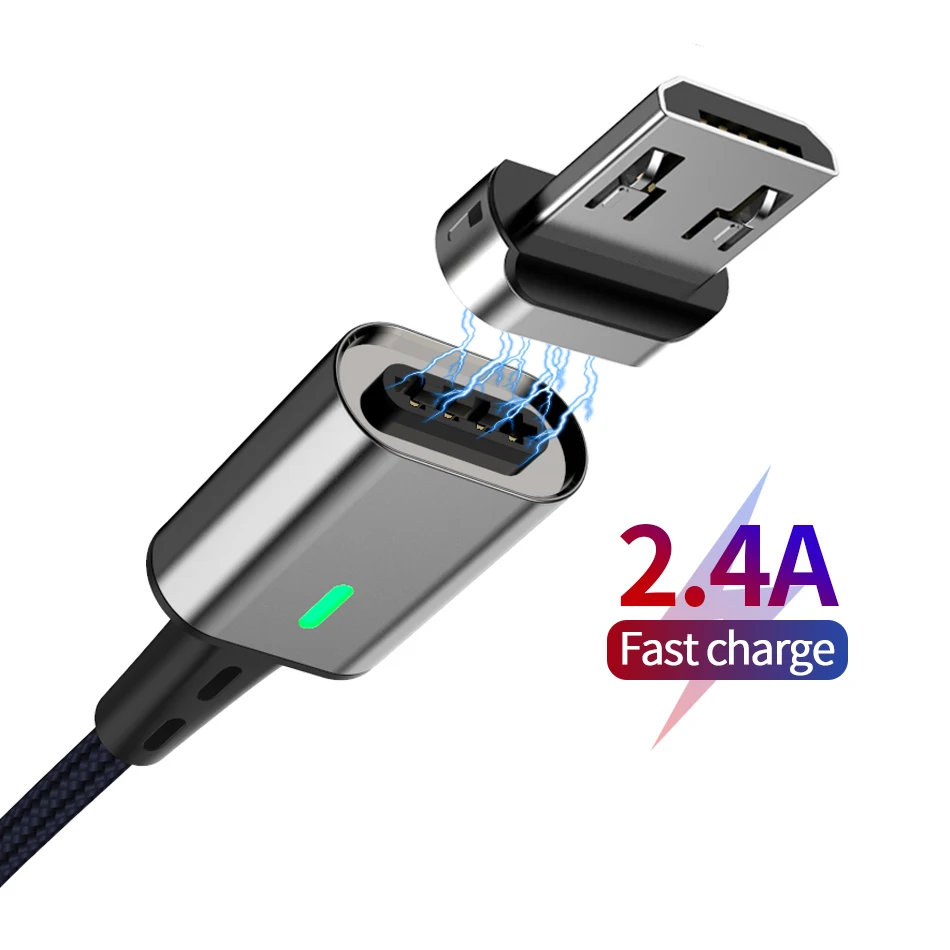 1 m USB مغناطيسي صغير كابل سريع شحن سلك البيانات ل Xiaomi Redmi النايلون الهاتف المحمول الحبل لسامسونج S6 S7 حافة نوع C كابل