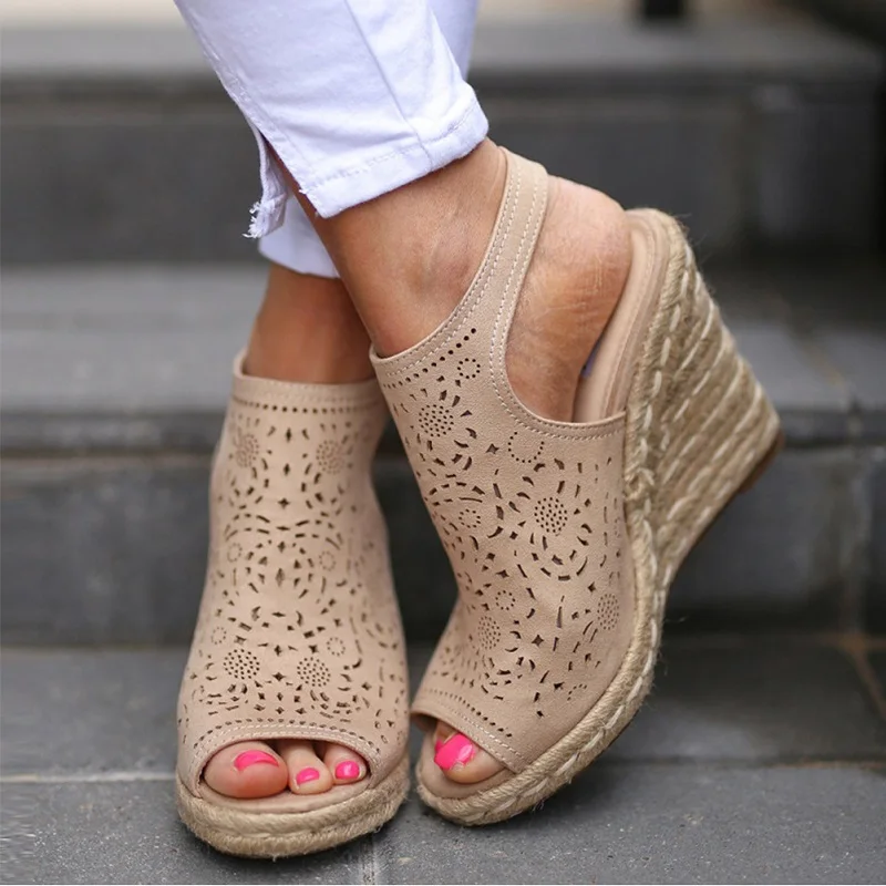 

Summer high heels wedges women sandals gladiator platform espadrilles ladies shoes sexy peep toe big size sandals zapatos mujer