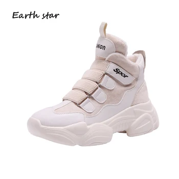 

Casual Shoes Women High Top Sneakers Platform zapatos de mujer 2019 Spring New chaussures femme Ladies footware Patachwork Black