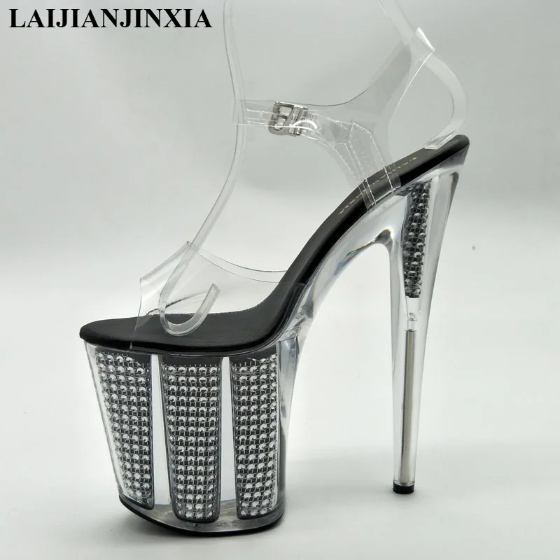 

LAIJIANJINXIA 2018 Open Toe Sandals 20CM Super High Heel Shoes Platforms Pole Dance/Performance/Star/Model Shoes, Wedding Shoes