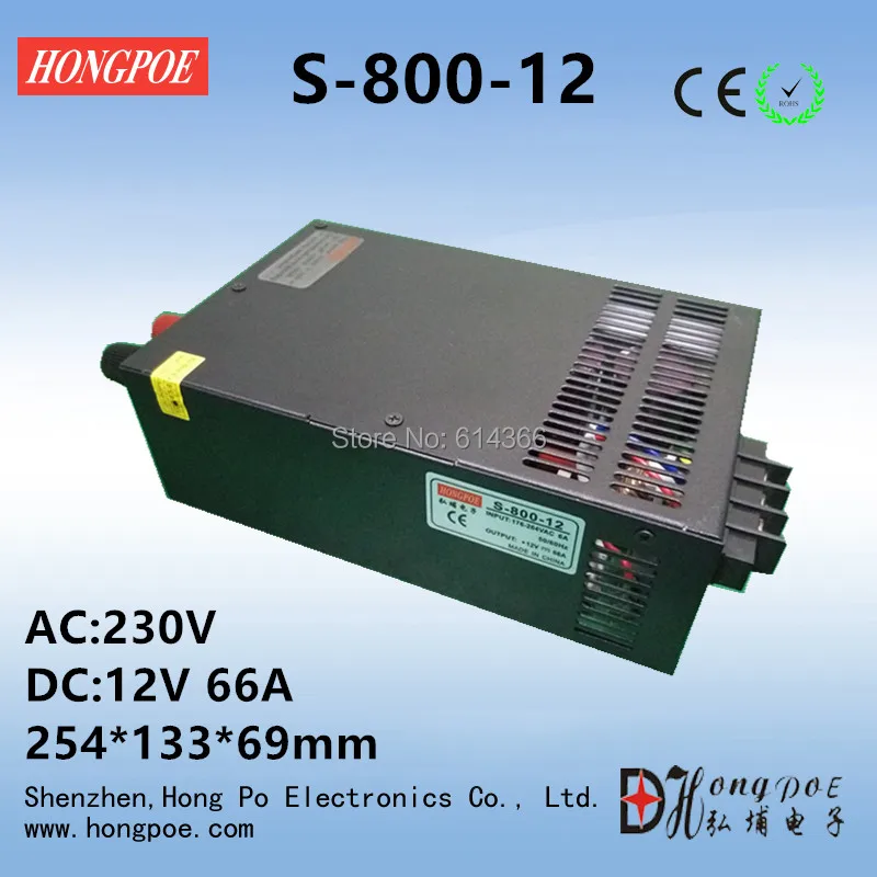 

Best quality 800W 12VDC Power Supply 12V 66A Driver for LED Strip AC 110V 220V Input to DC 12V