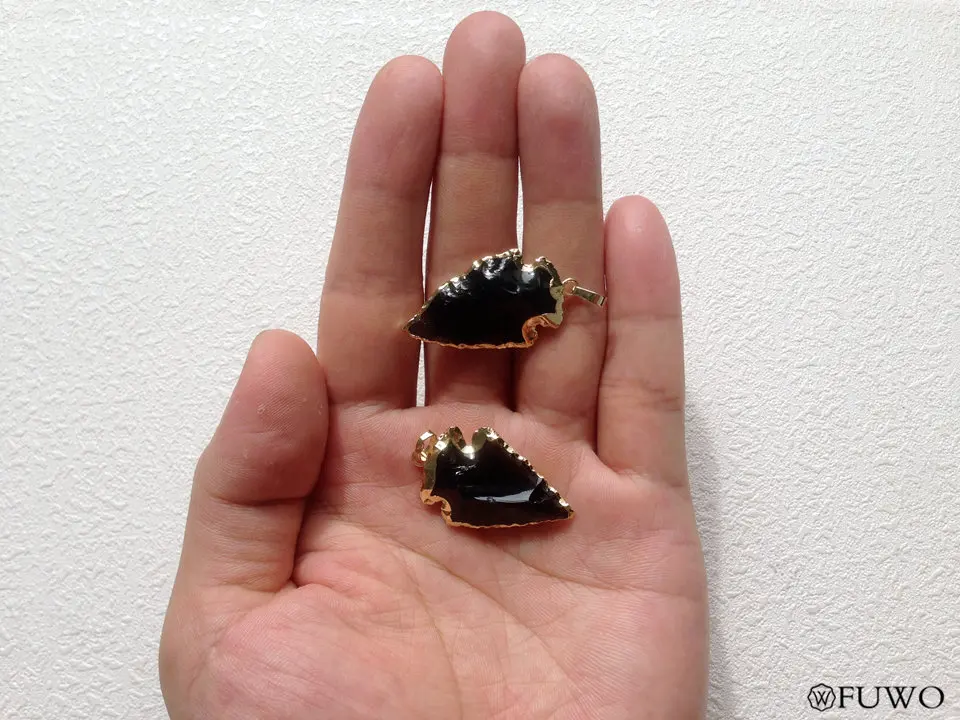 Natural Black Tourmaline Arrowhead Pendant 11