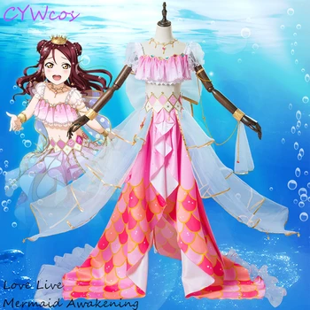 

Love Live Sunshine Mermaid Awakening All Member Chika Riko Kanan Dia You Yoshiko Mari Ruby Cosplay Costume Swimsuits Women Dress