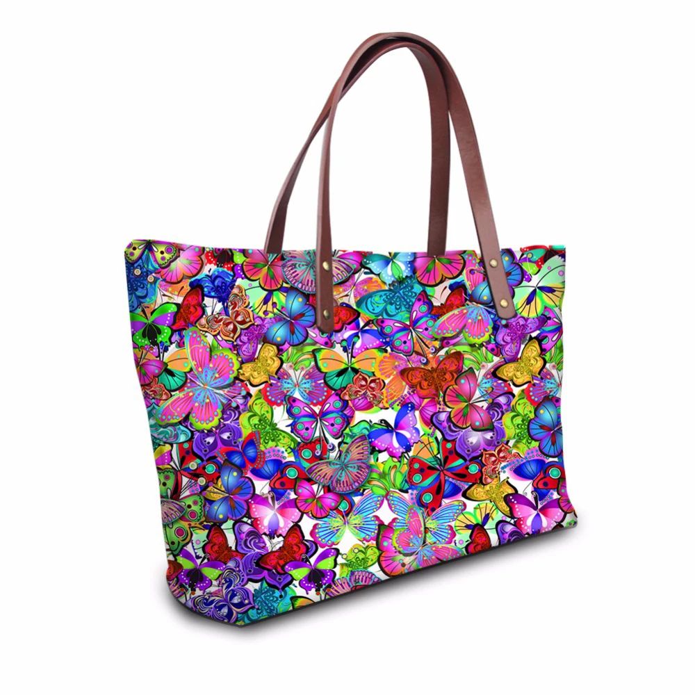 

Customized Beautiful Butterfly Handbag for Women Tide Unique Ladies Floral Style Shoulder Hand Bag Organizer Top-handle Bags