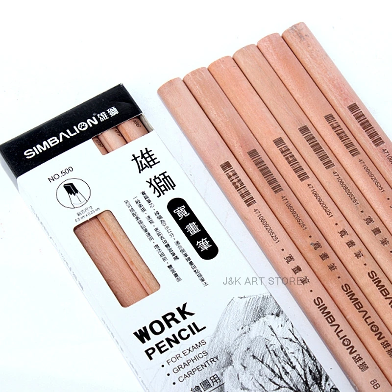 6 PIECES PACK CARPENTER'S PENCIL,WOOD FLAT GRAPHITE PENCILin Standard Pencils from Office