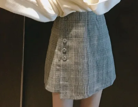 Мини-юбка размера плюс Харадзюку, новая Корейская короткая женская юбка на молнии, высокая талия, школьная клетчатая короткая юбка, Винтажная летняя юбка - Цвет: Multi