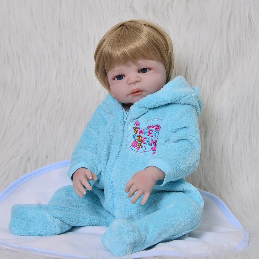 

Bebe doll reborn 57cm Soft Silicone Reborn Dolls Baby boy bebe real rebon 23 Inch Full Vinyl doll gift Boneca menino