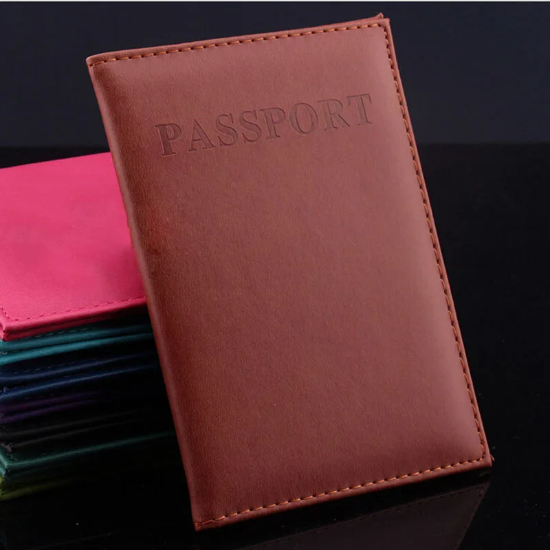 Кожаный чехол для паспорта для мужчин и женщин - Цвет: Brown