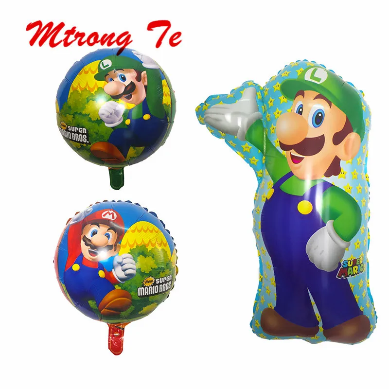

18inch Super Mario Foil Helium Balloon Kids Classic Toys Mylar Balloons Birthday Party Decoration Balloons Supplies Air Globos
