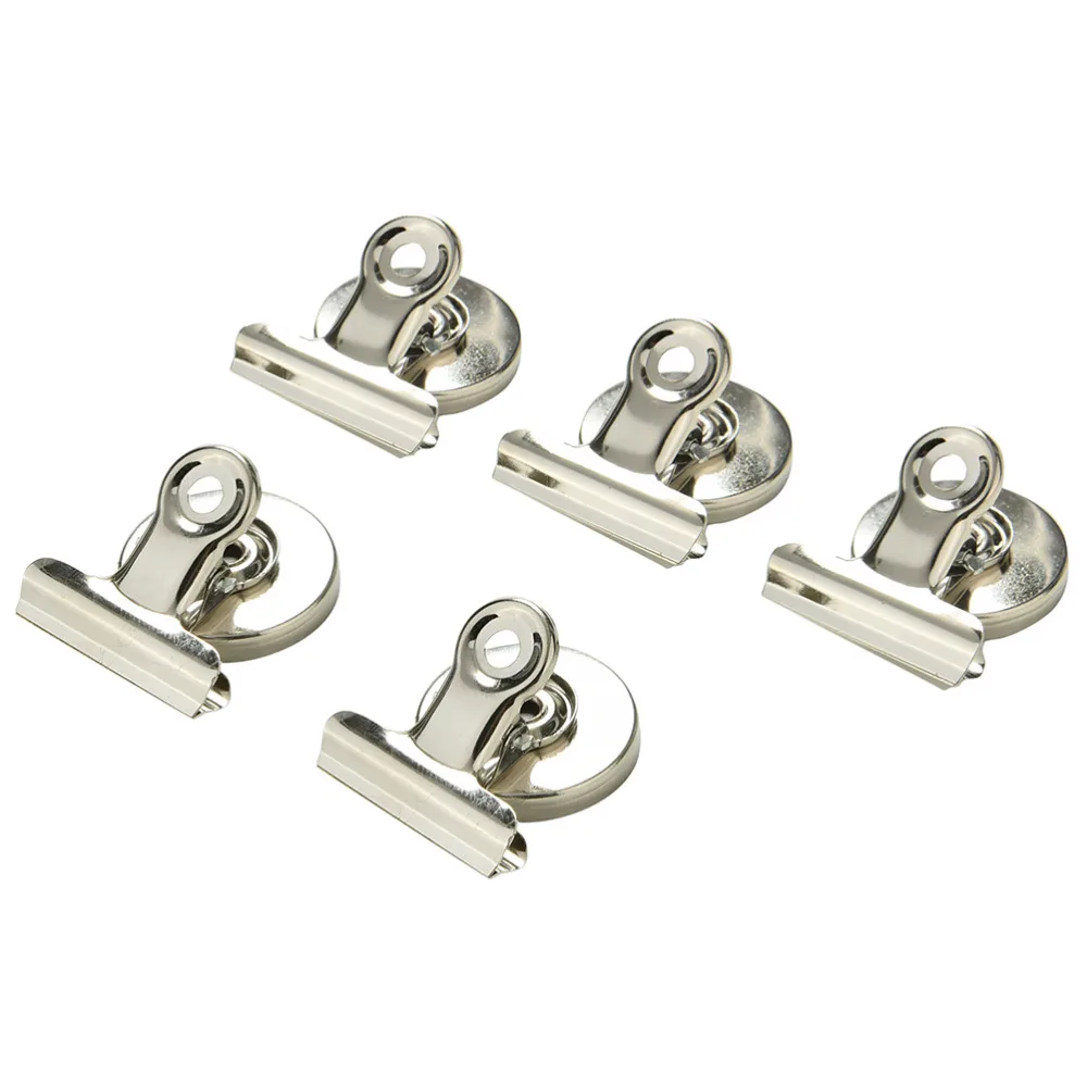 Wholesale 5Pcs Refrigerator Fridge Memo Note Message Wall Magnetic Metal Clips Holder Magnet Base