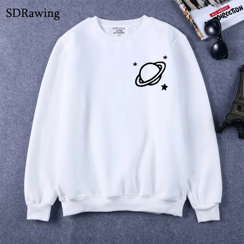 Planet Print Drop Shoulder Women multiple colour sweatshirt 2018 Spring Autumn Ladies Full Sleeve Sweatshi Planet Print Drop Shoulder Women multiple colour sweatshirt 2018 Spring Autumn Ladies Full Sleeve Sweatshi