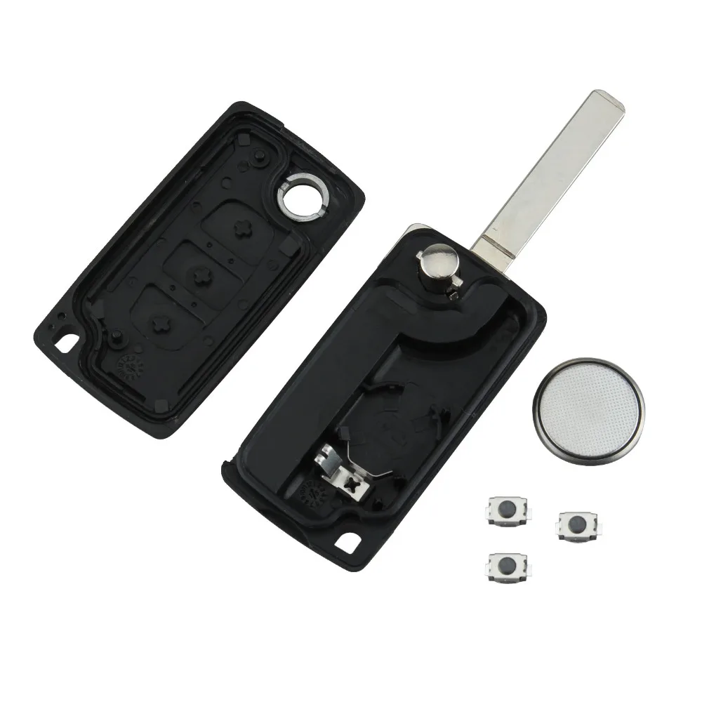 

3 Buttons Car Replacement Key Fit For CITROEN C4 Remote Flip Key FOB Repair Refurbishment Kit Auto Refit Key With Battery