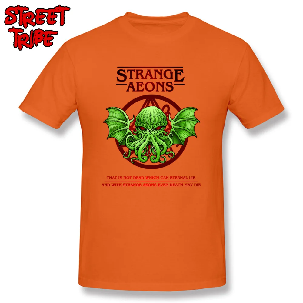 Tees call of cthulhu Tee Shirt Summer/Autumn Company Casual Short Sleeve 100% Cotton Round Collar Men T Shirts Casual call of cthulhu orange