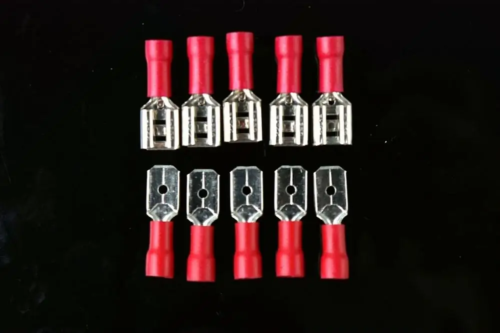 MDD FDD 1o25 250 R 10 шт. 5 пар Женский Мужской изолированный Лопата Соединительный разъем обжимной терминал Разъемы Кабель провода разъем - Цвет: MDD FDD 1o25 250 R