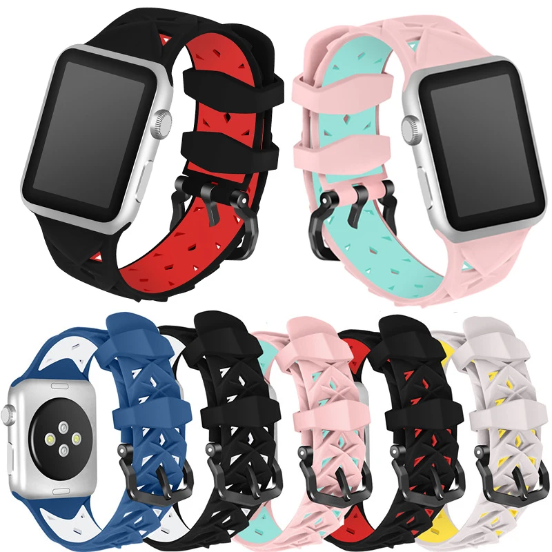 

DIDI Silicone Bracelet Apple Watch 42 Bands 42mm Sport Correa iWatch Strap For Apple Watch Band 38mm Series 3 42mm For Women Men
