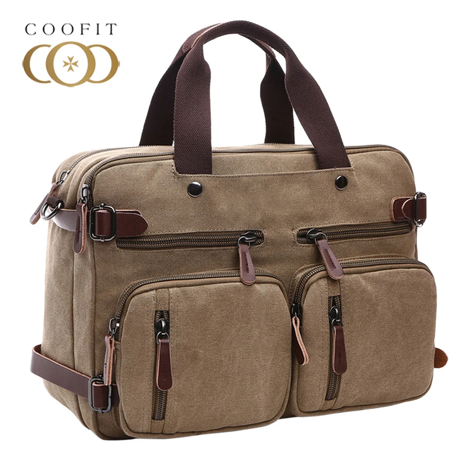 Coofit Male Canvas Travel Bag Messenger Shoulder Bags Women Large Capacity Baggage Handbag Three ...