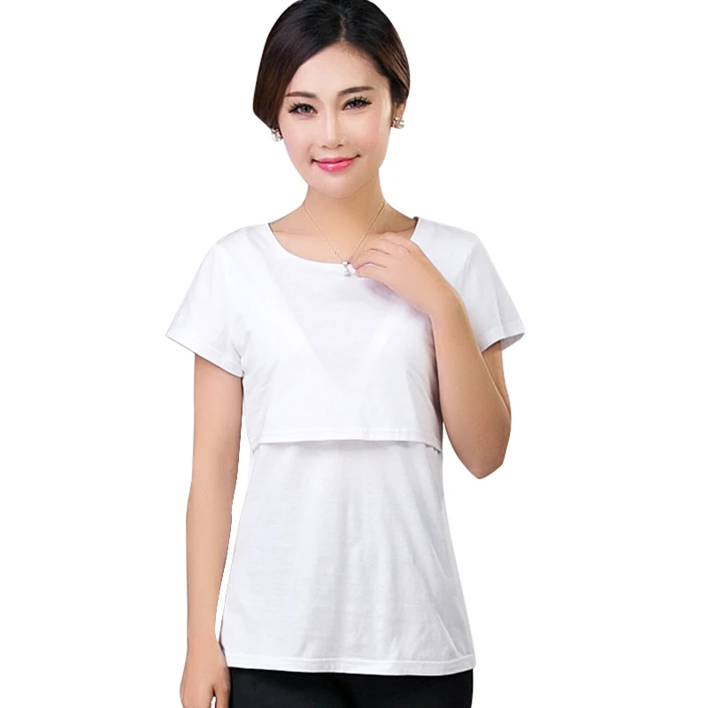 2017 Summer Breast Feeding Tops Tees Maternity Nursing Clothes Pregnant Women Breastfeeding T-shirt Maxi Premama Wear Clothing