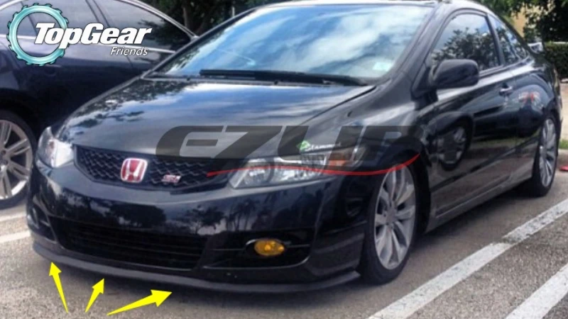 Для HONDA Civic type R Si EG EH EJ EK EM ES EP EV FD FA FG FK FN FB бампер губы/передний спойлер для тюнинга автомобиля/полосы