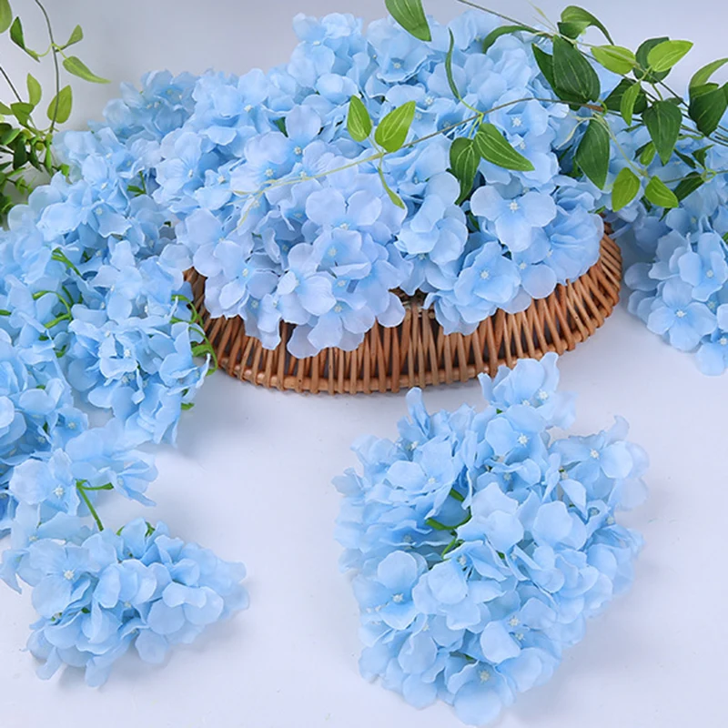 

10pcs/lot simulation Artificial Silk Hydrangea flores Head Home DIY Wedding decoration hydrangea Flower Wall Wreath Accessories