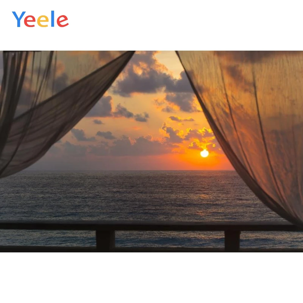 

Yeele Sea Sunrise Cloudy Curtain Baby Portrait Photography Backgrounds Customized Photographic Backdrops For Photo Studio