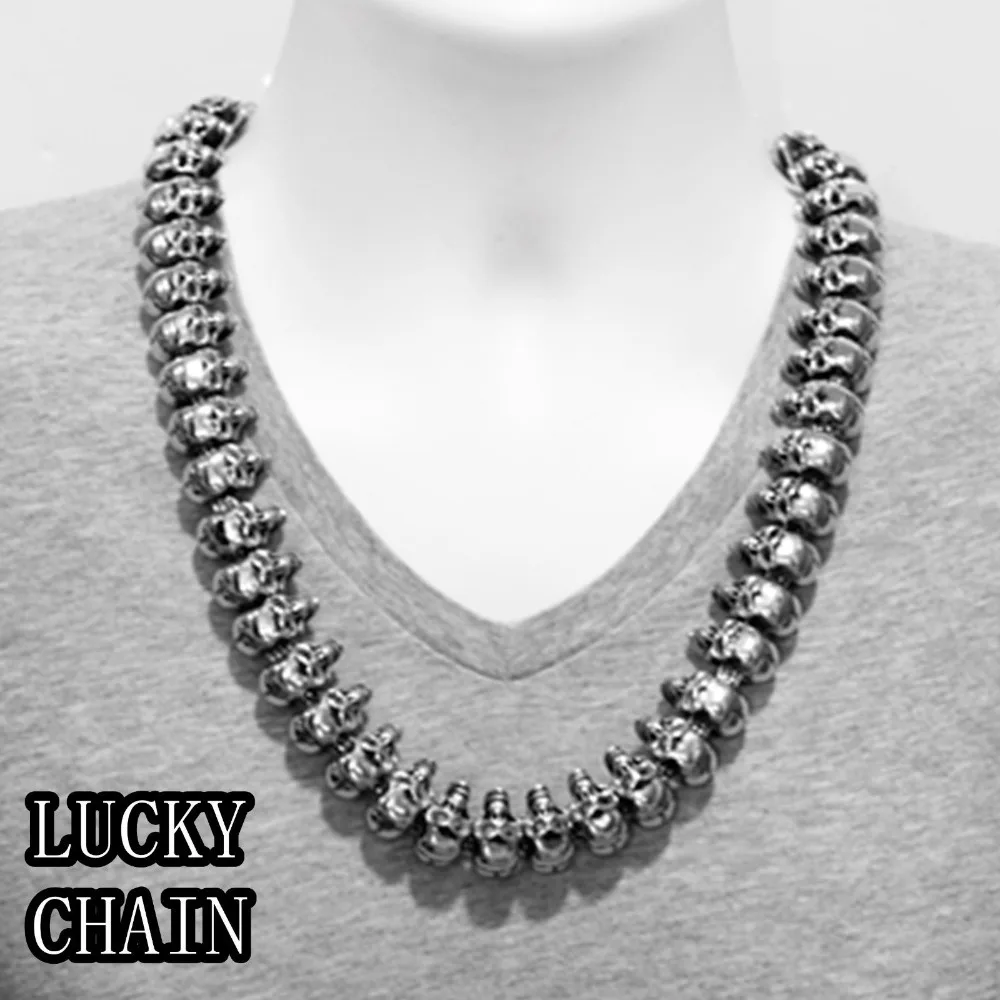 HEAVY COOL MEN`S STAINLESS STEEL SKULL HEADS SILVER CHAIN NECKLACE(24x 24mm)415g all new x men volume 1 yesterday s x men