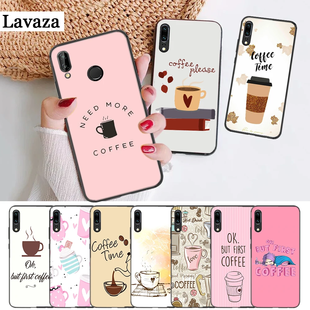Забавный силиконовый чехол Ok But First Coffee для Huawei P8 Lite 2015 2017 P9 2016 Mimi P10 P20 Pro P Smart Z 2019 P30 |