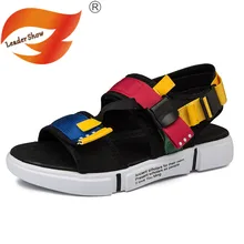 Leader Show/мужские сандалии; летние пляжные шлепанцы; уличные модные сандалии для мужчин; повседневная обувь; сандалии на плоской подошве; удобные низкие Туфли