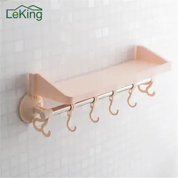 

Strong Sucker Rack With Hooks Bathroom Supplies Hook Up Towel Sucker Storage Rack