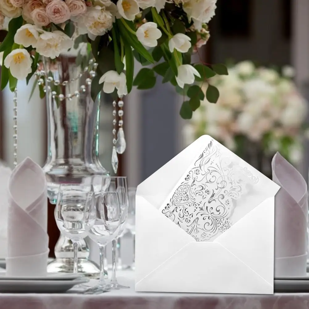 

10PCS Business Invitation Card Infrared Cutout Invitation Wedding Festival Invitation Beautiful Elegant Practical Quick Delivery