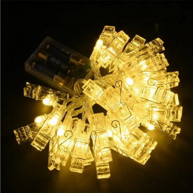 2M 3M 4M LED Garland Card Photo Clip String Lights for New Year Christmas Festival Party Wedding Lamp Home Decoration led light