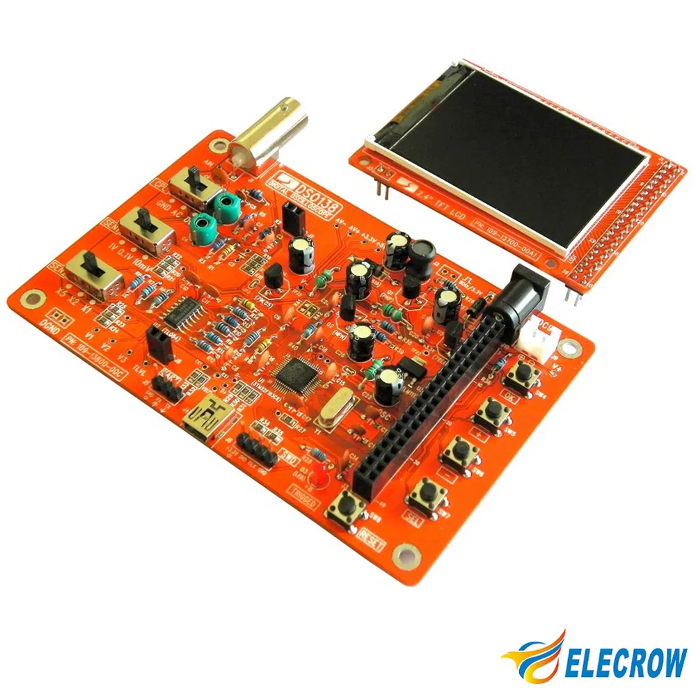 

Elecrow DSO138 Digital Oscilloscope DIY Kit Learning Osciloscopio Set 2.4" TFT 1Msps With Probe Analog Bandwidth Free Shipping