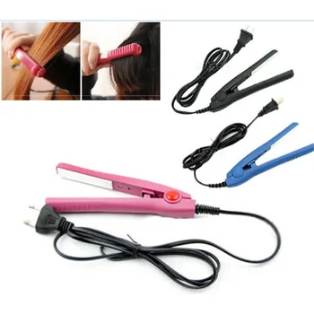 

Mini Ceramic Hair Care Curl Straightener Flat Iron Perm Splint Tourmaline US Plug Curling Irons Styling Tools 15 x 1.6 x 5.7cm