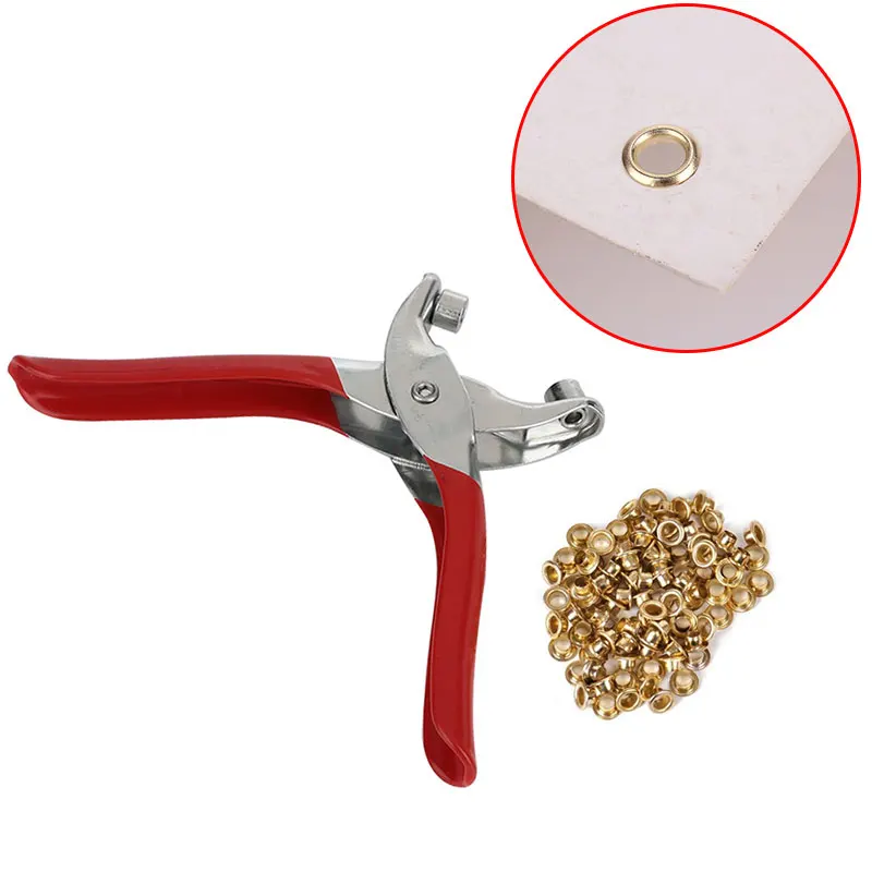 

Hole Puncher Eyelet Pliers Clip Plier Tool Multi Function 50# Steel Red Sturdy Punching Pliers Durable Nippers